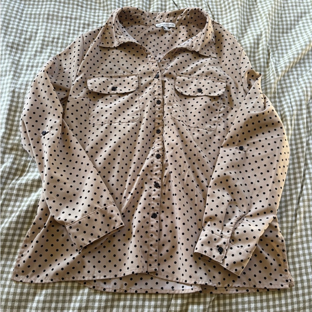 Polka Dot Button-Up Shirt